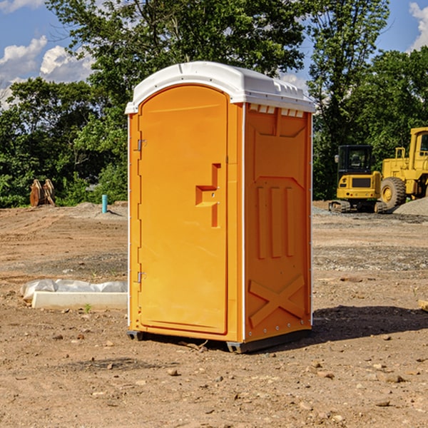 how often are the portable restrooms cleaned and serviced during a rental period in Myers Flat California